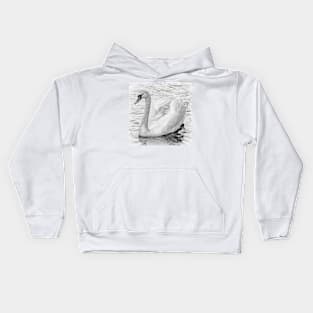 Swan on the water Kids Hoodie